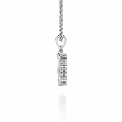Tiny Feet Silver Pendant - White Gold - Image 3