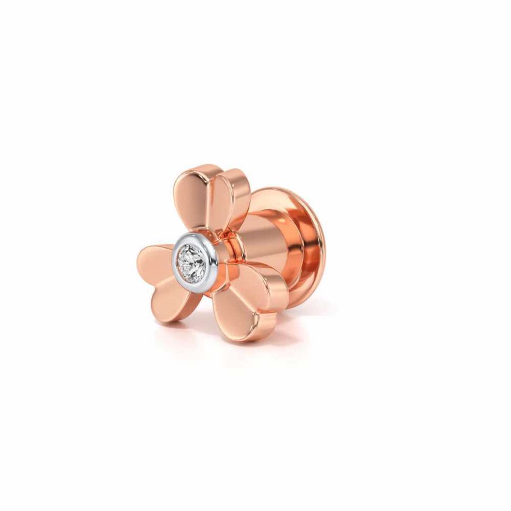 Tiny Flora Silver Watch Pin - Rose Gold - Image 3