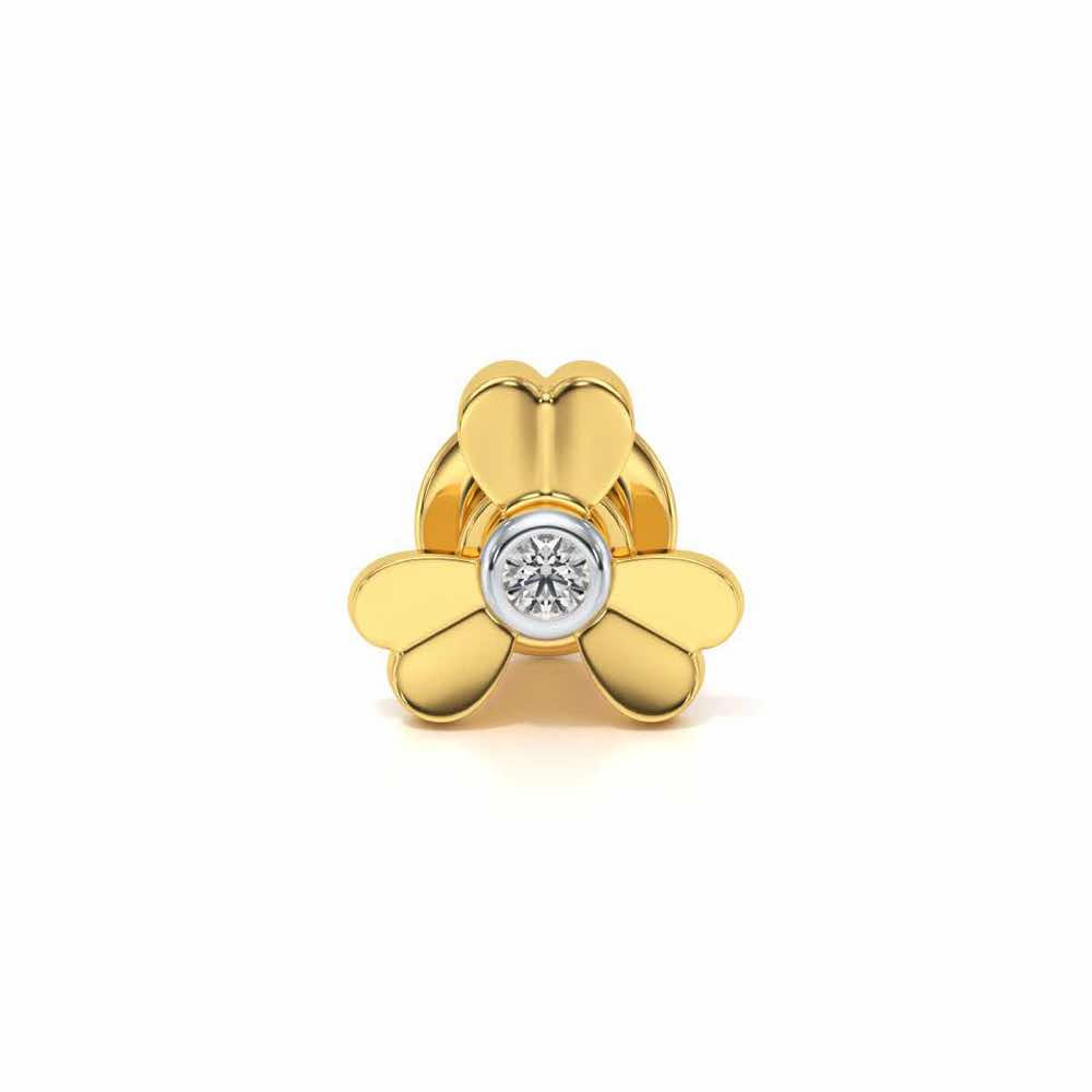 Tiny Flora Silver Watch Pin - Yellow Gold - Image 2