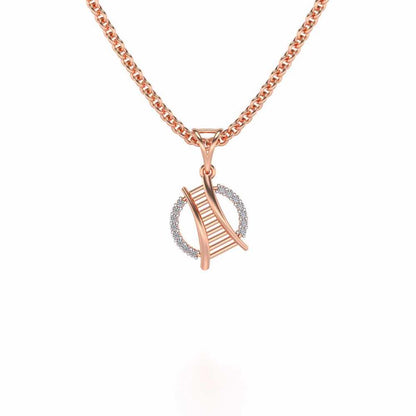 Tiny Ladder Silver Pendant - Rose Gold - Image 1