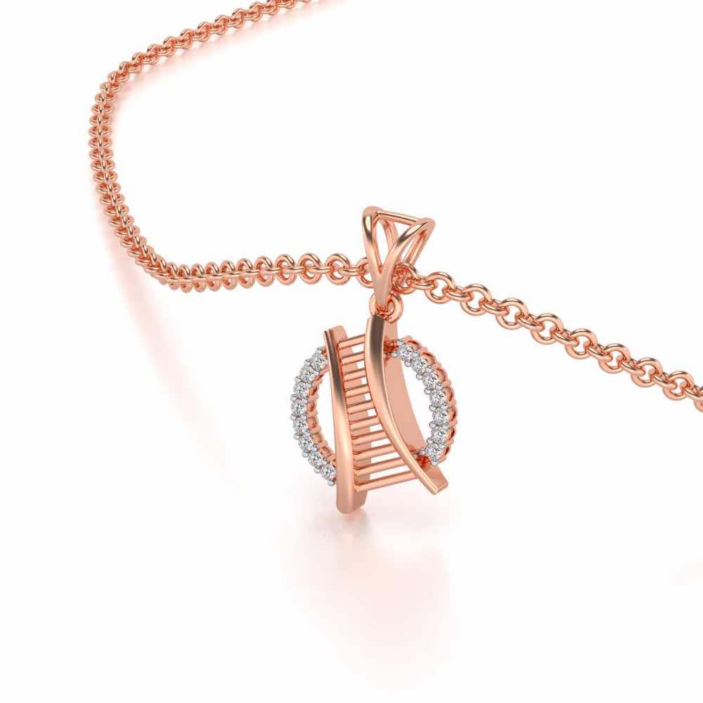 Tiny Ladder Silver Pendant - Rose Gold - Image 2