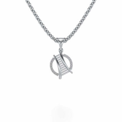Tiny Ladder Silver Pendant - White Gold - Image 1