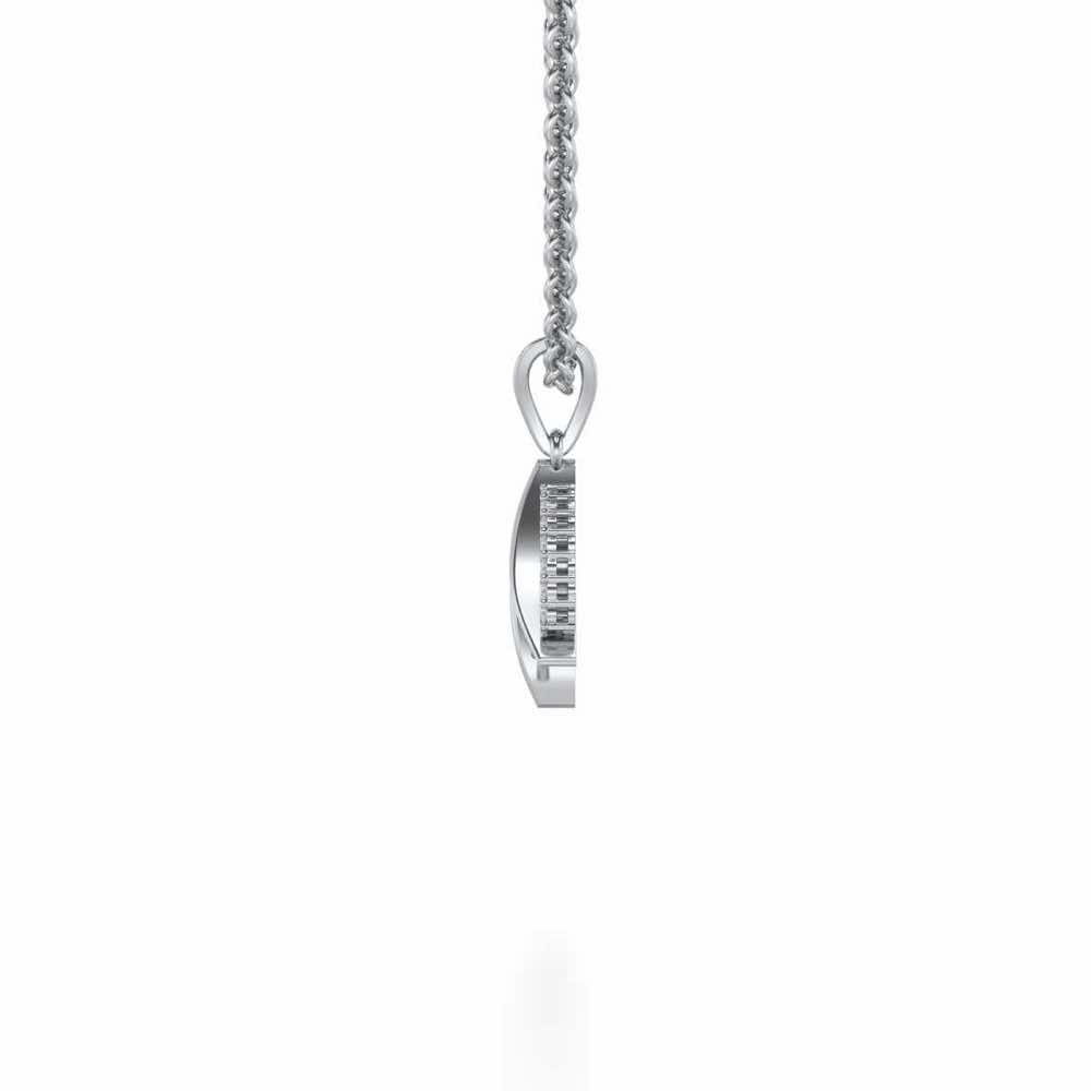 Tiny Ladder Silver Pendant - White Gold - Image 3