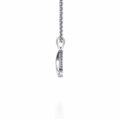Tiny Ladder Silver Pendant - White Gold - Image 3