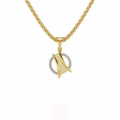 Tiny Ladder Silver Pendant - Yellow Gold - Image 1