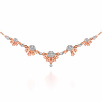 Tiny Sunflower Silver Necklace - Rose Gold - Image 2