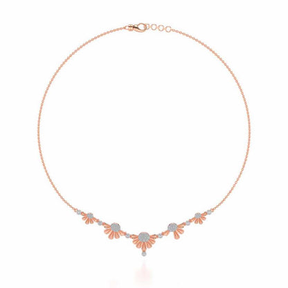 Tiny Sunflower Silver Necklace - Rose Gold - Image 3