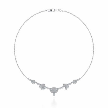 Tiny Sunflower Silver Necklace - White Gold - Image 3