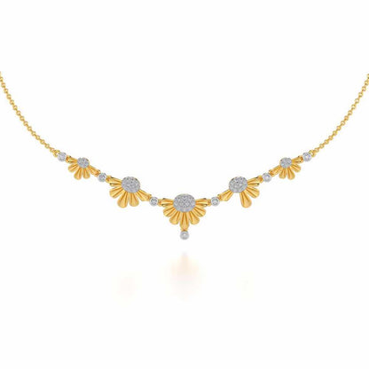 Tiny Sunflower Silver Necklace - Yellow Gold - Image 1