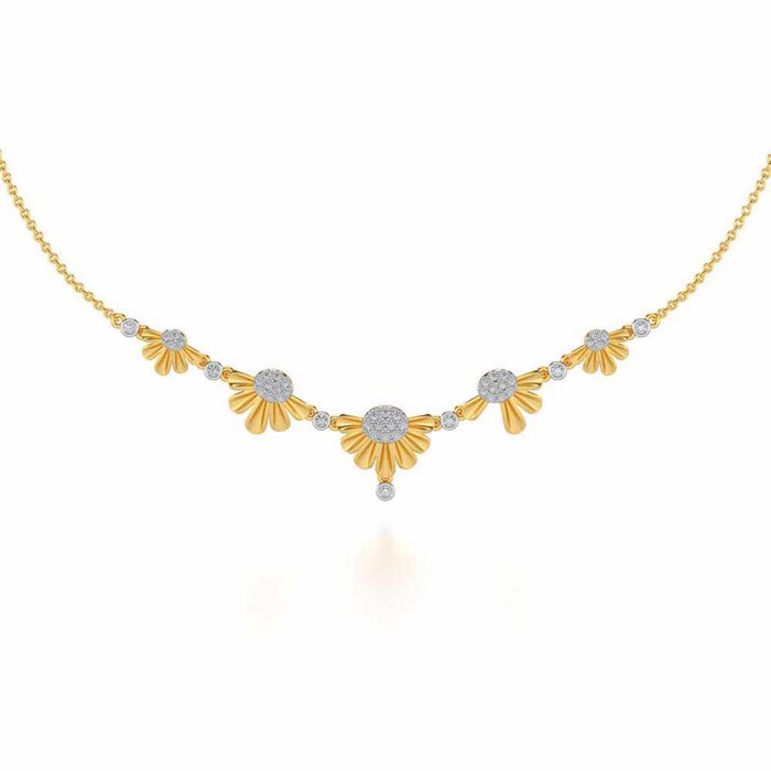 Tiny Sunflower Silver Necklace - Yellow Gold - Image 1
