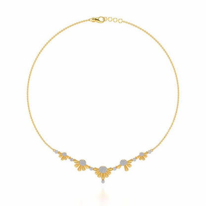 Tiny Sunflower Silver Necklace - Yellow Gold - Image 3