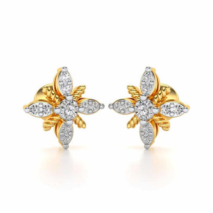 Tiny Sunflower Studs - Yellow Gold - Image 1