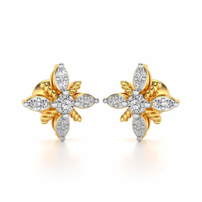 Tiny Sunflower Studs - Yellow Gold - Image 1