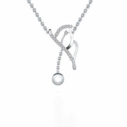 Titli Silver Pendant - White Gold - Image 1