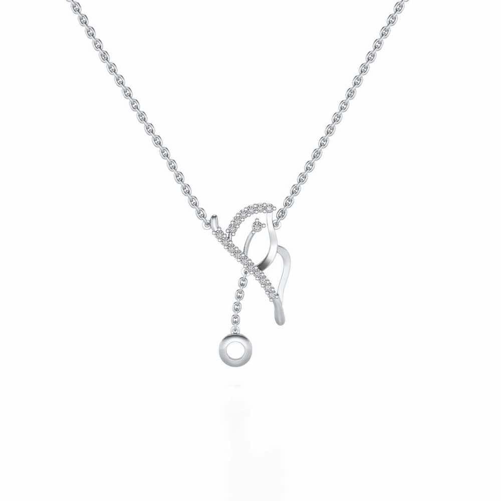Titli Silver Pendant - White Gold - Image 2