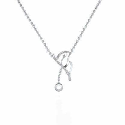 Titli Silver Pendant - White Gold - Image 2