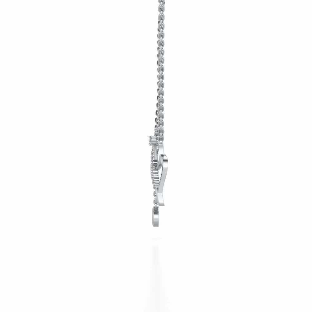 Titli Silver Pendant - White Gold - Image 3