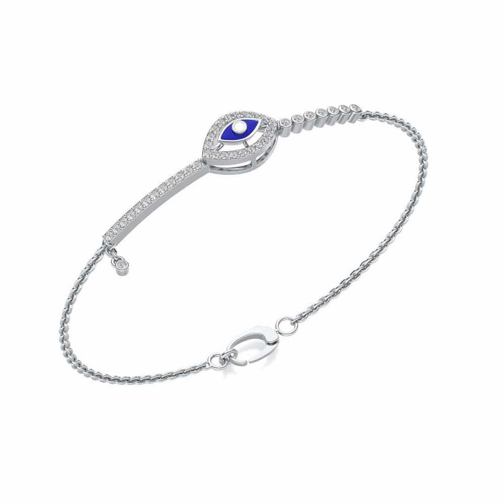 Totem Silver Bracelet - White Gold - Image 1