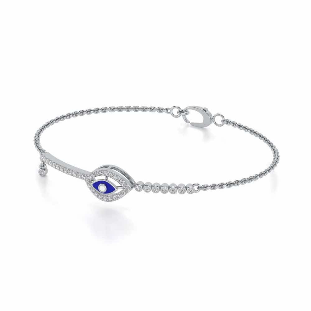 Totem Silver Bracelet - White Gold - Image 3