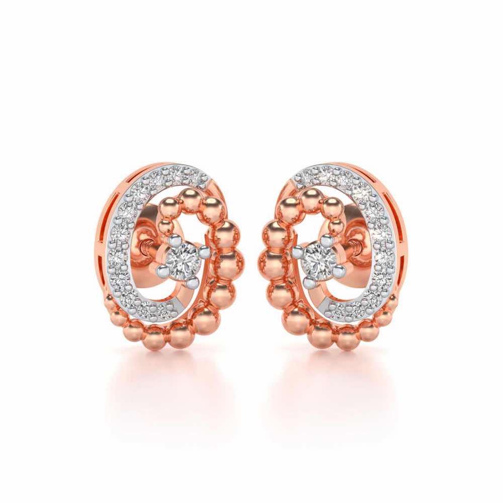 Tourbillon Silver Studs - Rose Gold - Image 1