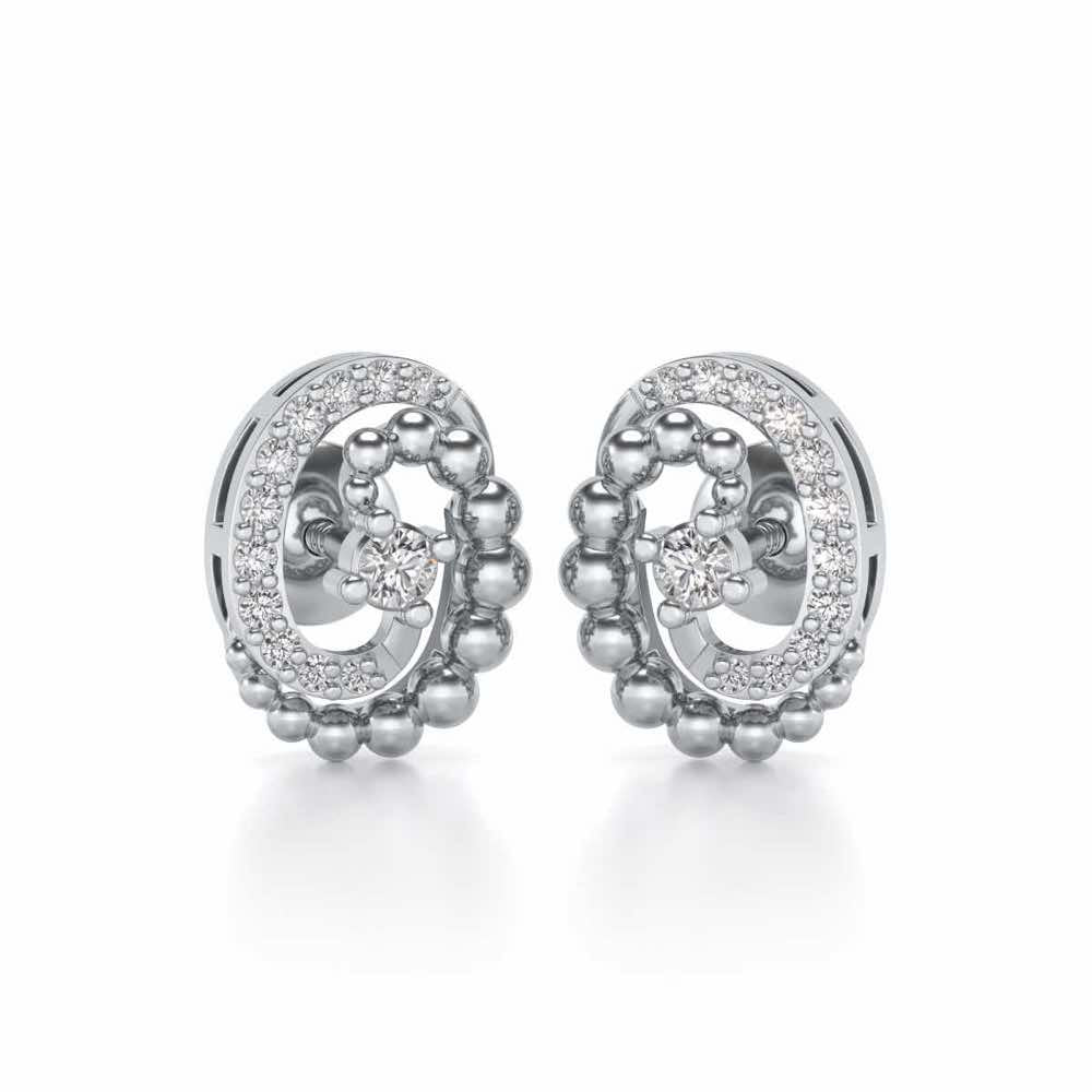 Tourbillon Silver Studs - White Gold - Image 1