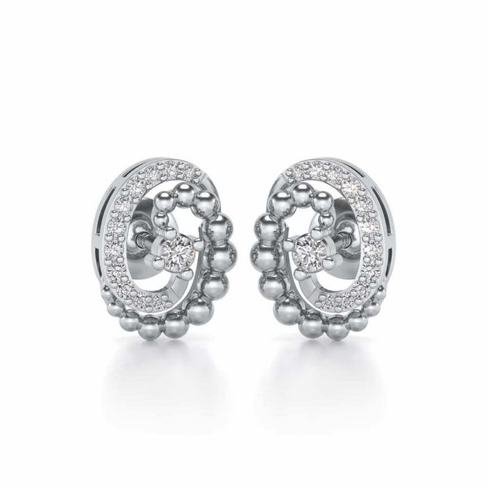 Tourbillon Silver Studs - White Gold - Image 1