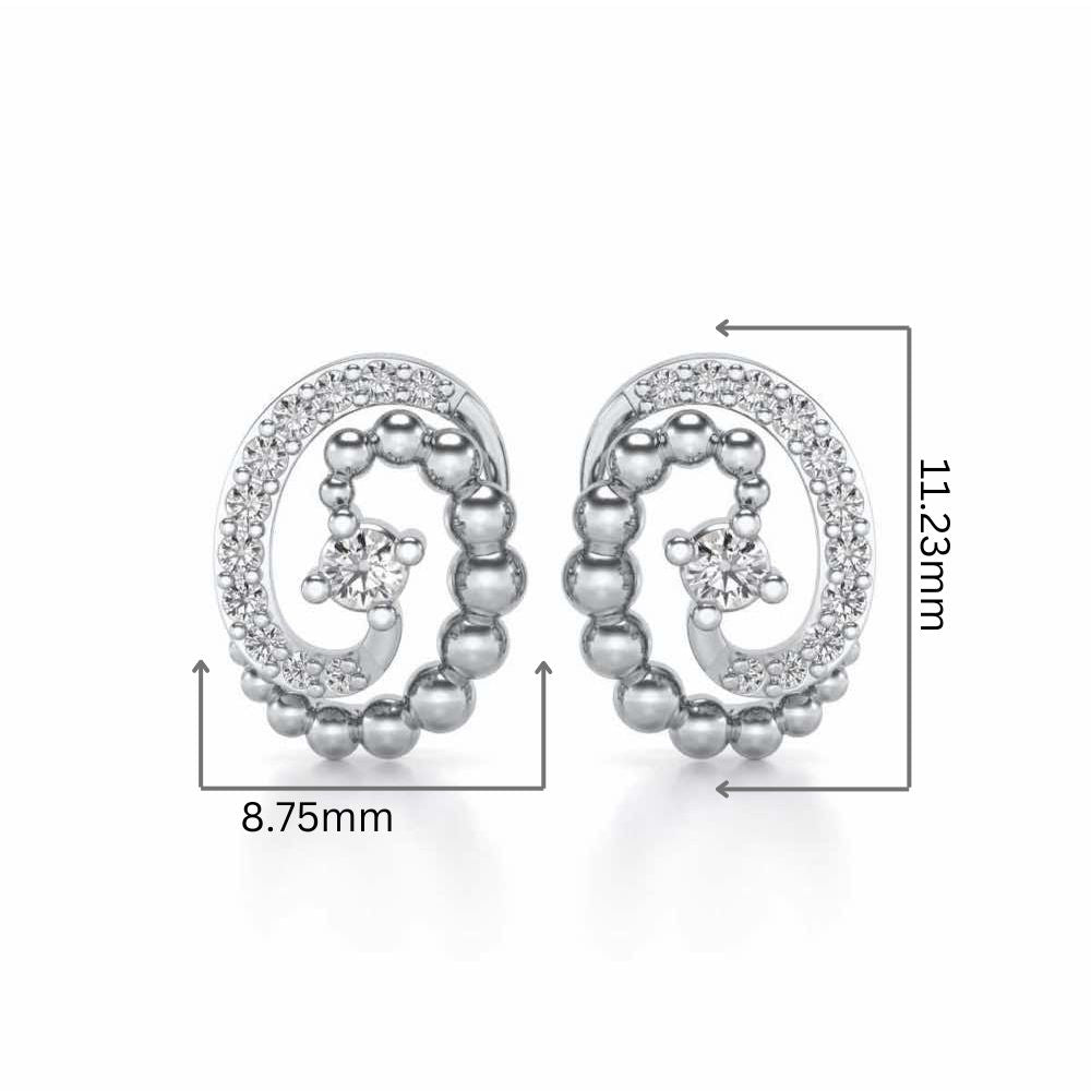 Tourbillon Silver Studs - White Gold - Image 2