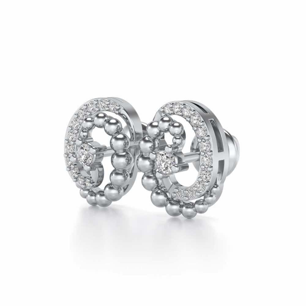 Tourbillon Silver Studs - White Gold - Image 3
