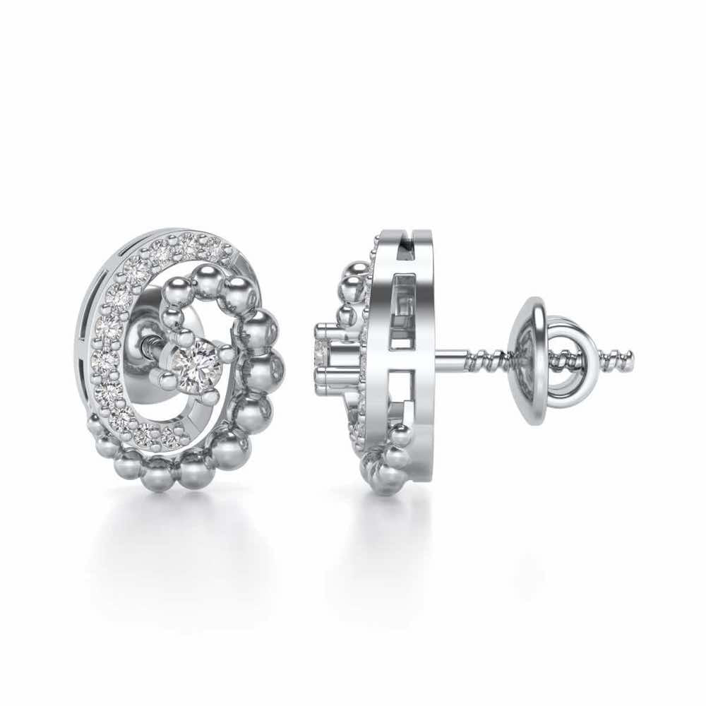 Tourbillon Silver Studs - White Gold - Image 4