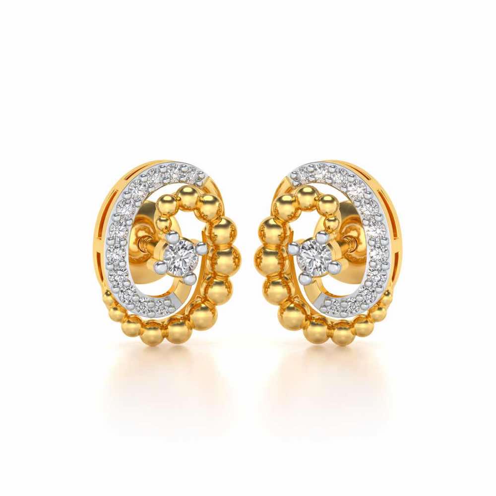 Tourbillon Silver Studs - Yellow Gold - Image 1