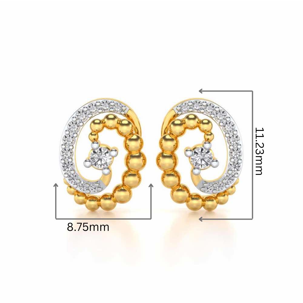 Tourbillon Silver Studs - Yellow Gold - Image 2