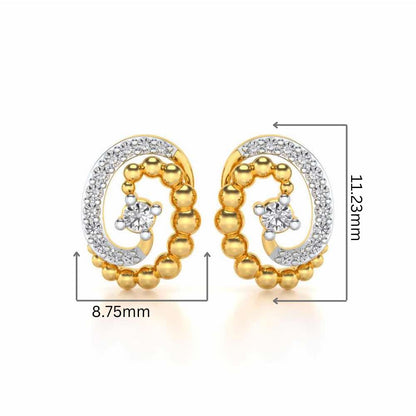 Tourbillon Silver Studs - Yellow Gold - Image 2