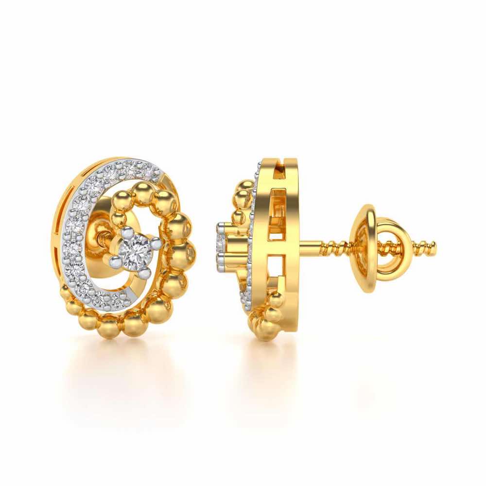 Tourbillon Silver Studs - Yellow Gold - Image 4