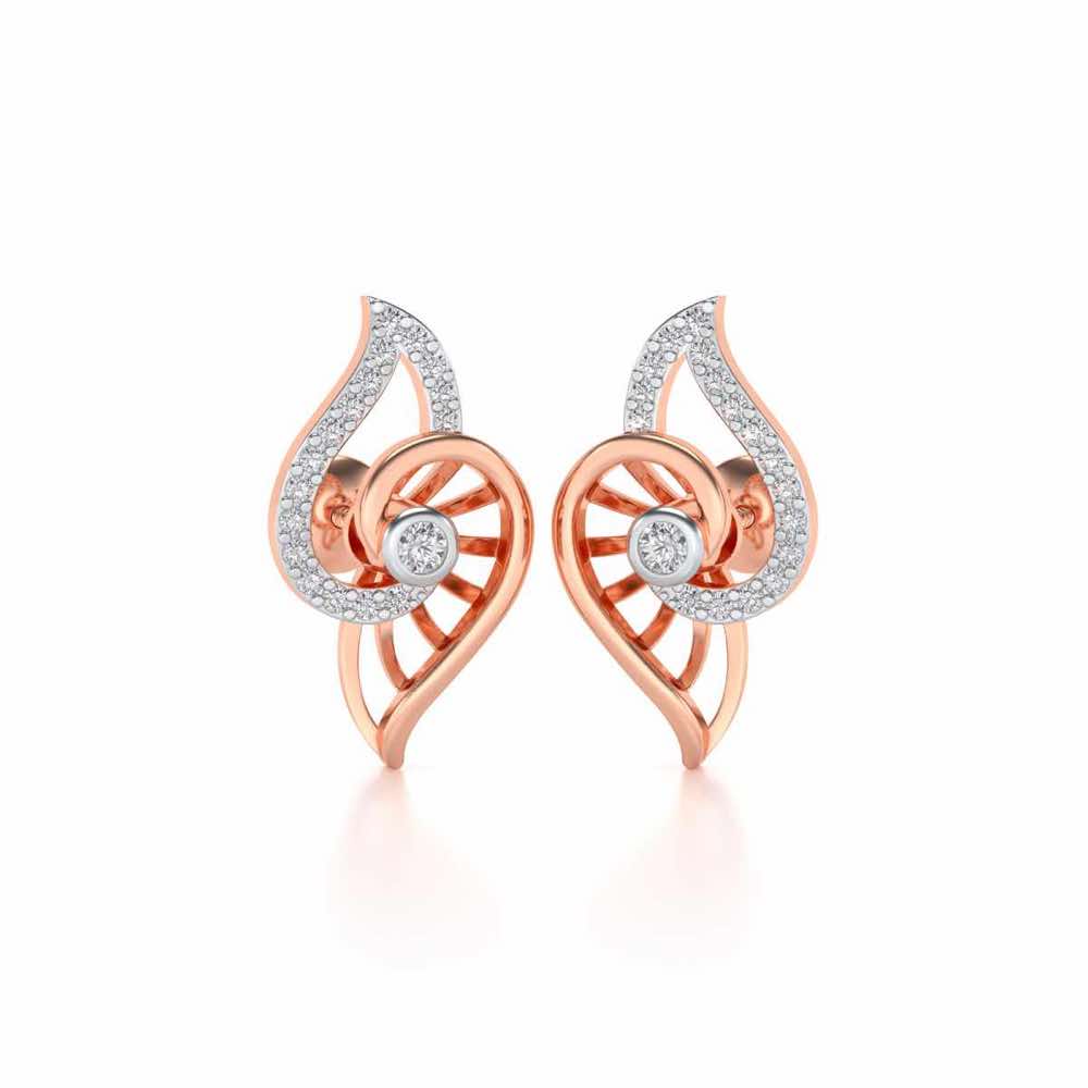 Tourner Dagger Silver Studs - Rose Gold - Image 1
