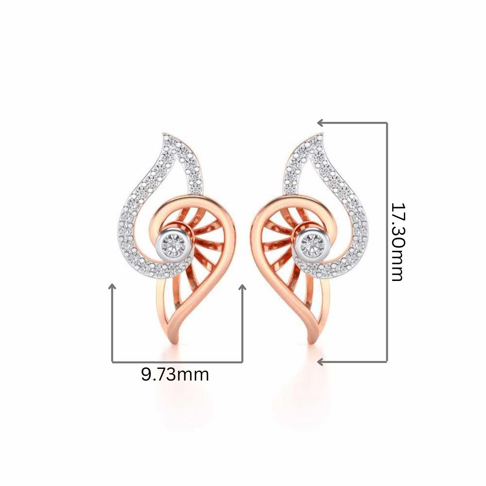 Tourner Dagger Silver Studs - Rose Gold - Image 2