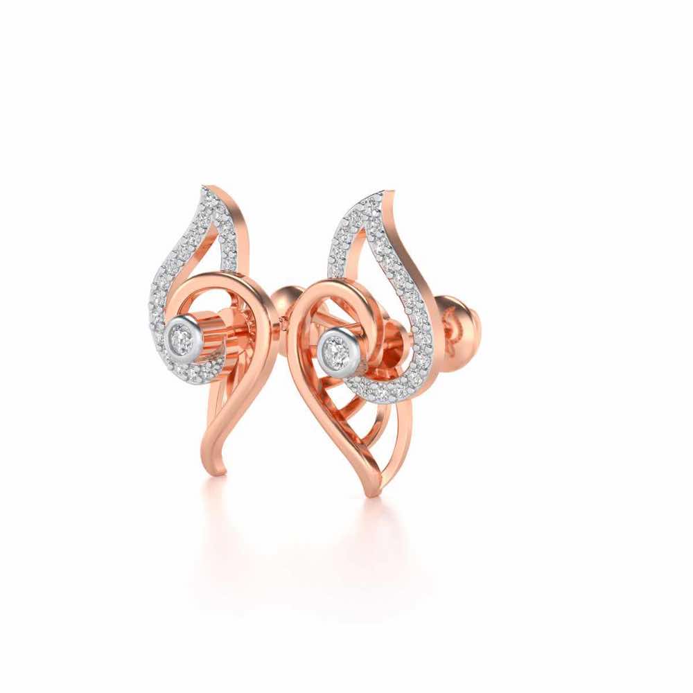 Tourner Dagger Silver Studs - Rose Gold - Image 3