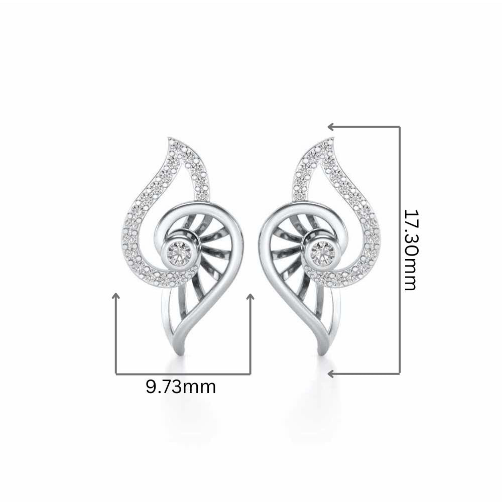 Tourner Dagger Silver Studs - White Gold - Image 2