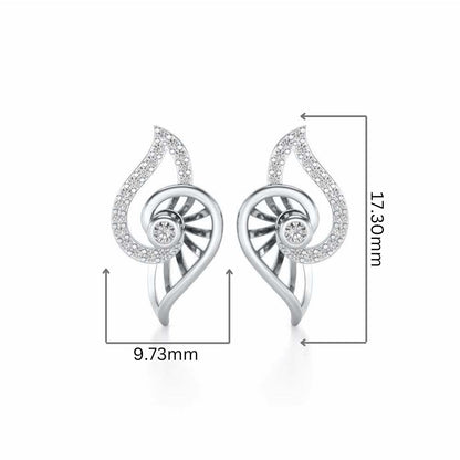 Tourner Dagger Silver Studs - White Gold - Image 2