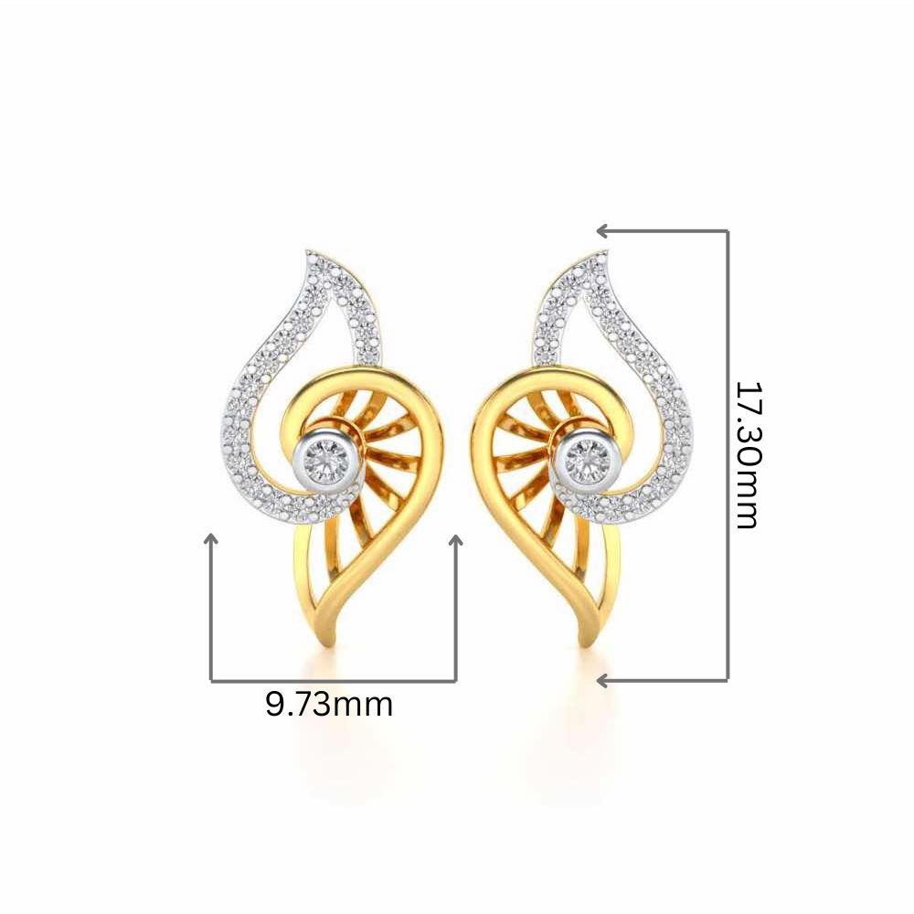 Tourner Dagger Silver Studs - Yellow Gold - Image 2