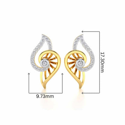 Tourner Dagger Silver Studs - Yellow Gold - Image 2