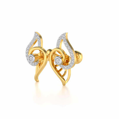 Tourner Dagger Silver Studs - Yellow Gold - Image 3