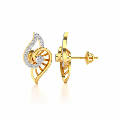 Tourner Dagger Silver Studs - Yellow Gold - Image 4