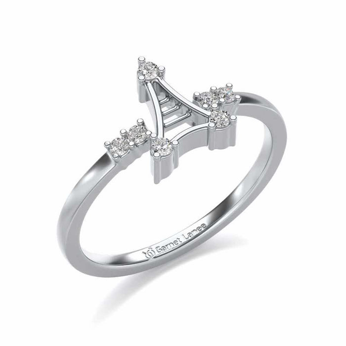Towered Silver Ring - White Gold - Image 1