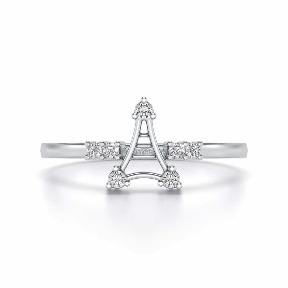 Towered Silver Ring - White Gold - Image 4