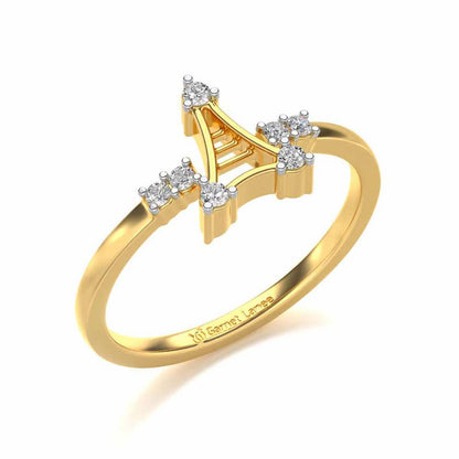 Towered Silver Ring - Yellow Gold - Image 1