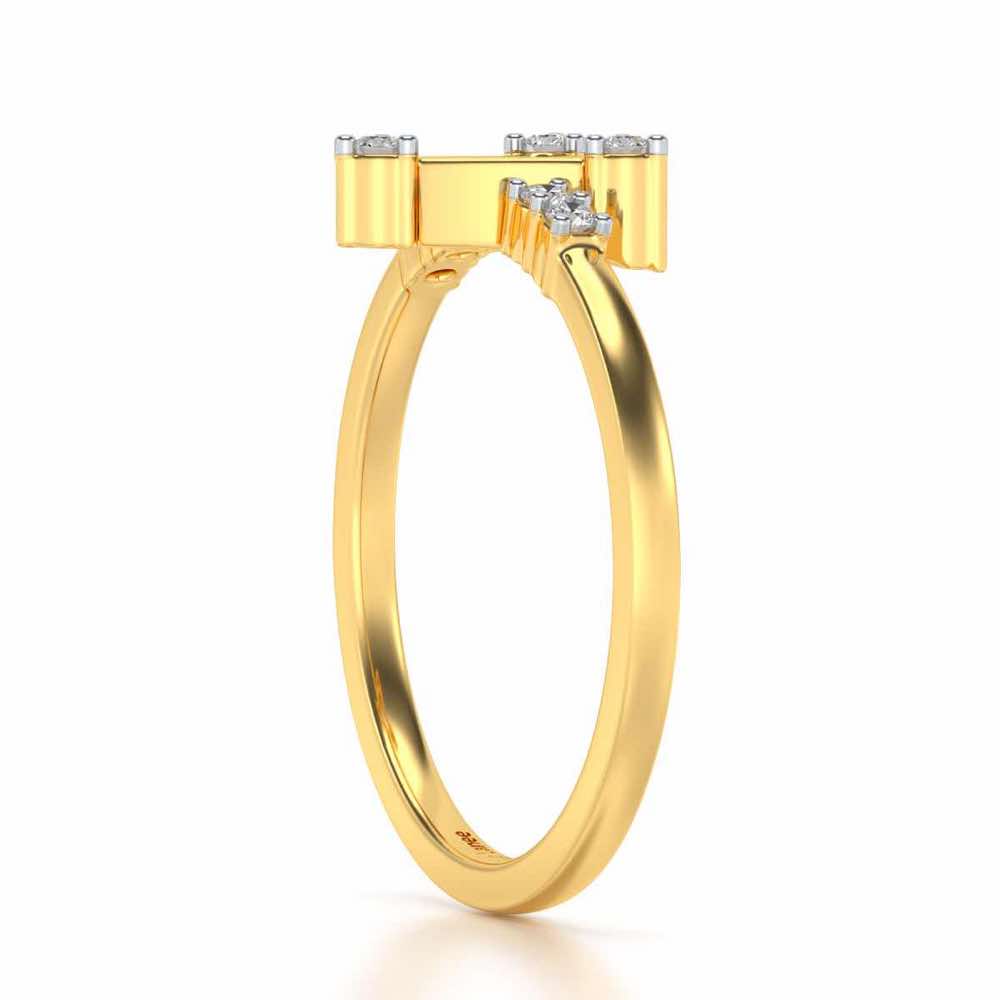 Towered Silver Ring - Yellow Gold - Image 3