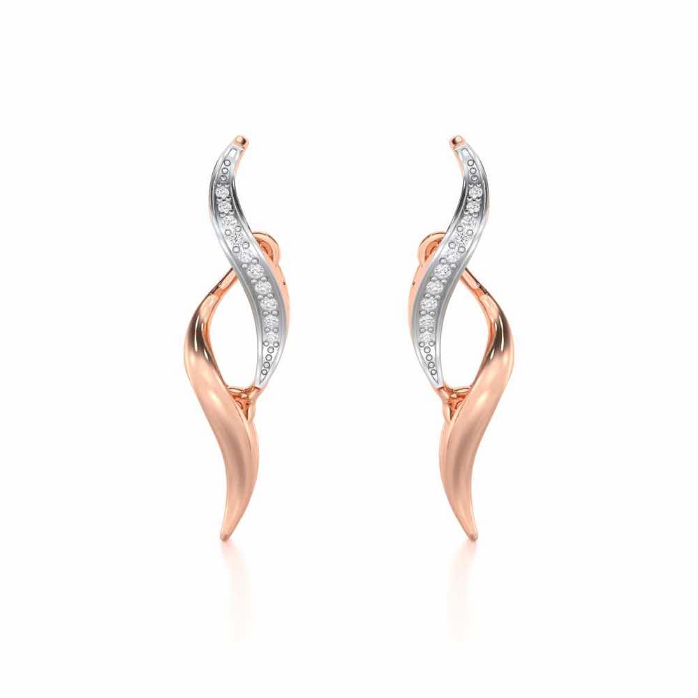 Tranquil Breeze Silver Earrings - Rose Gold - Image 1