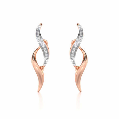 Tranquil Breeze Silver Earrings - Rose Gold - Image 1