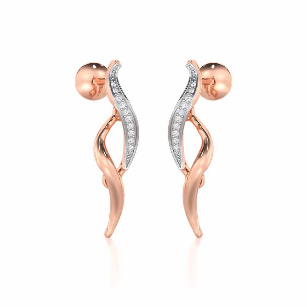 Tranquil Breeze Silver Earrings - Rose Gold - Image 2
