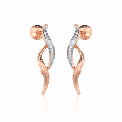 Tranquil Breeze Silver Earrings - Rose Gold - Image 2